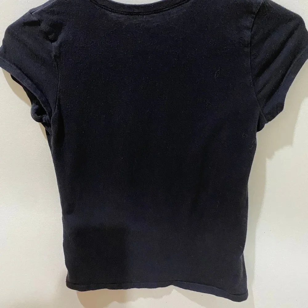 Children's Place Black hashtag insta-famous short sleeve black tee size 10